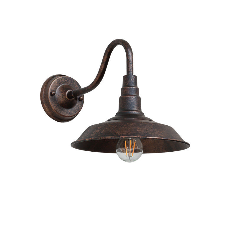 Skanto | Noctura Klassisk Vegglampe | Vintage Design | Jernramme med Rund Glasskjerm | 1-Lys Spisestue Belysning