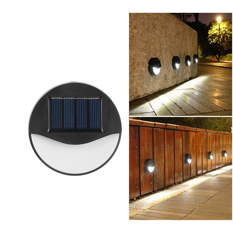 Rund/Firkantet LED solcelledrevet terrassetrappelys, vanntett, solcelledrevet, vanntett
