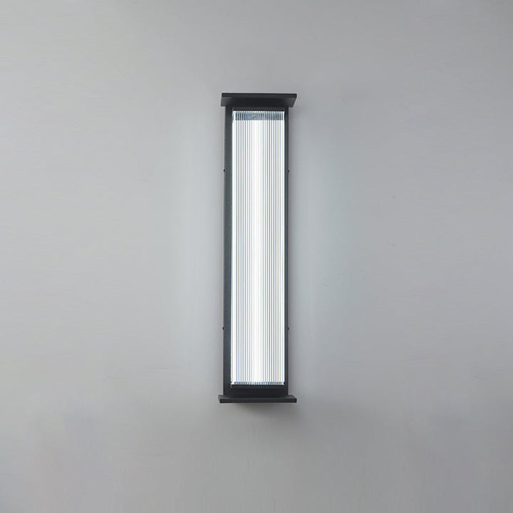 Moderne Minimalistisk Vanntett Rektangulær Rustfritt Stål Akryl LED Vegglygte Lampe For Utendørs Patio | Skanto
