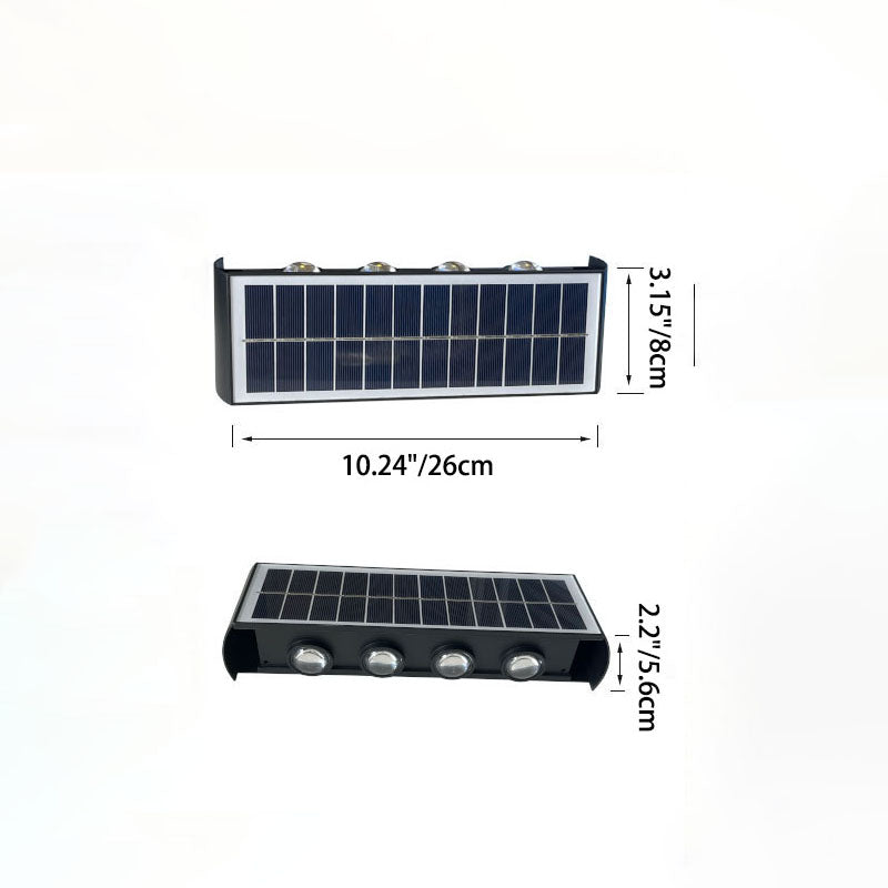 Skanto | Moderne Enkelhet Sol Vannavstøtende Rektangulær ABS PMMA LED Vegglampe For Utendørs Patio