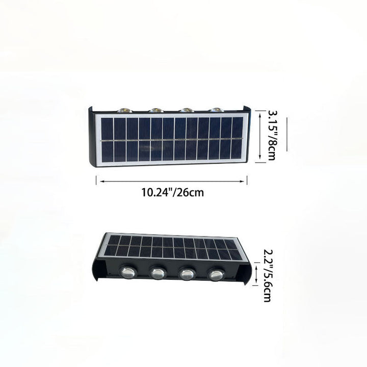 Skanto | Moderne Enkelhet Sol Vannavstøtende Rektangulær ABS PMMA LED Vegglampe For Utendørs Patio