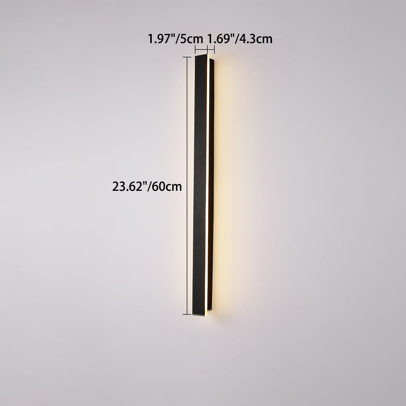 Moderne minimalistisk lang rektangulær aluminium akryl LED vegglampe for hage | Skanto