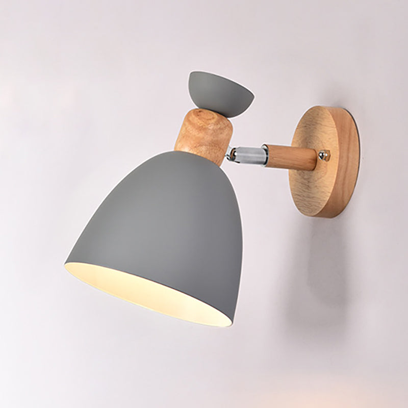 Skanto | Moderne Minimalistisk Rund Horn Aluminium Tre 1-Lys Vegglampe for Soverom