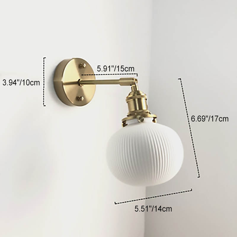 Skanto | Japansk Retro Minimalistisk Sylinder Oval Messing Lucite 1-Lys Vegglampe