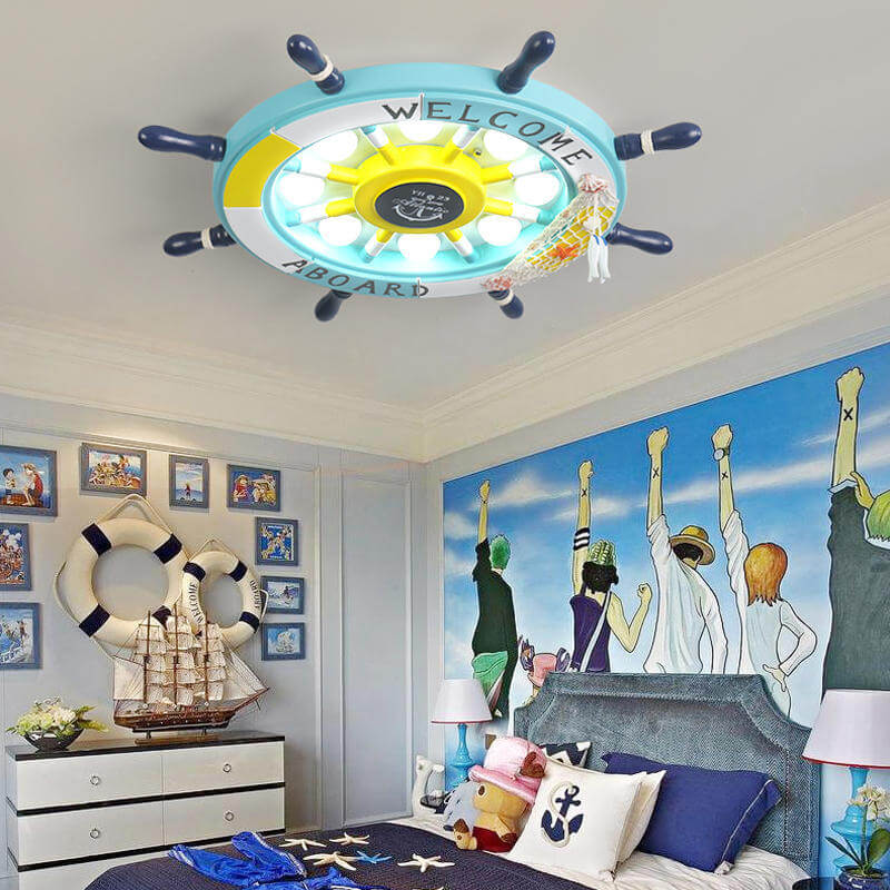 Skanto | NautiGlow Barnerom LED Taklampe | Seilbåt Design | Tegneseriestil | Ambient Belysning