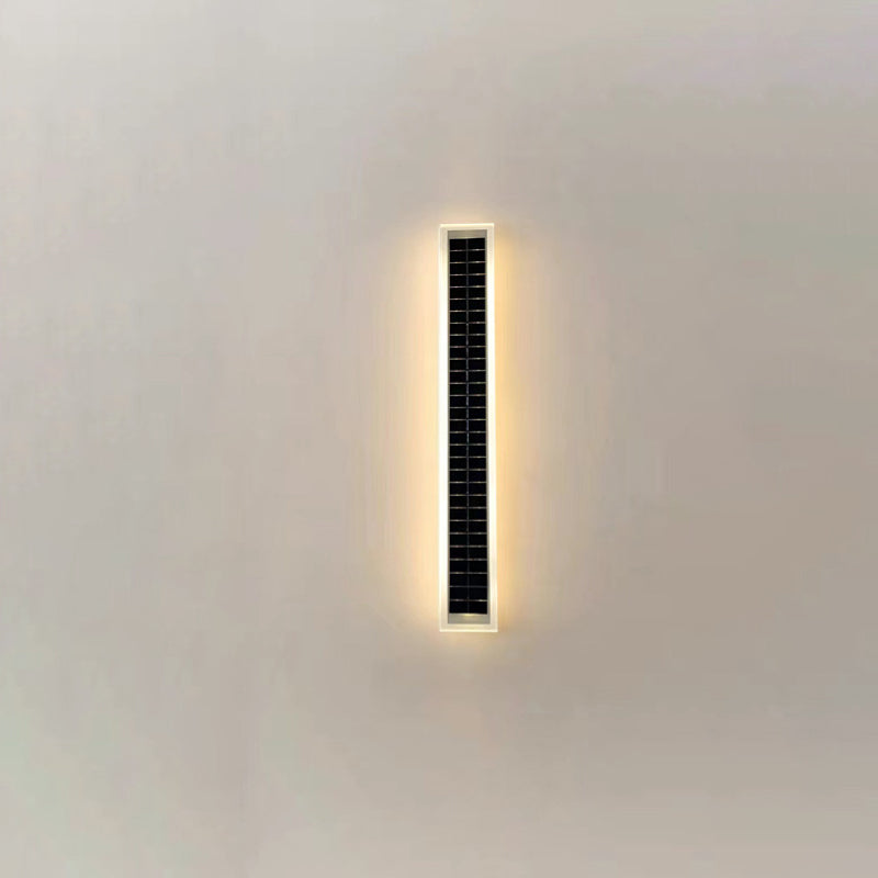 Minimalist Utendørs Solrektangulær Strip Vanntett Patio LED Vegglampe | Skanto