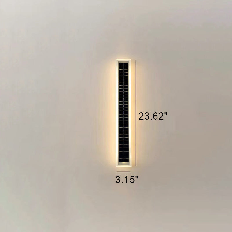 Minimalist Utendørs Solrektangulær Strip Vanntett Patio LED Vegglampe | Skanto
