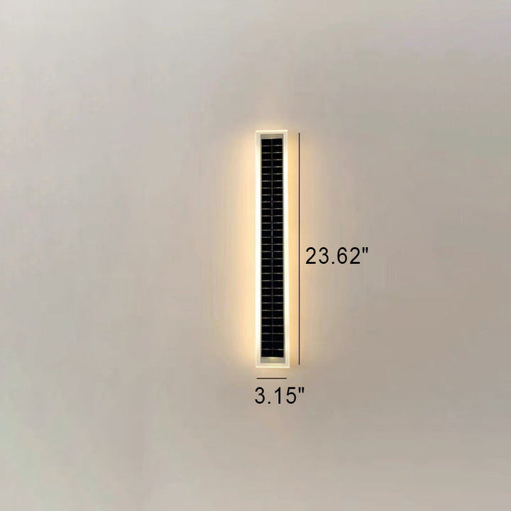 Minimalist Utendørs Solrektangulær Strip Vanntett Patio LED Vegglampe | Skanto