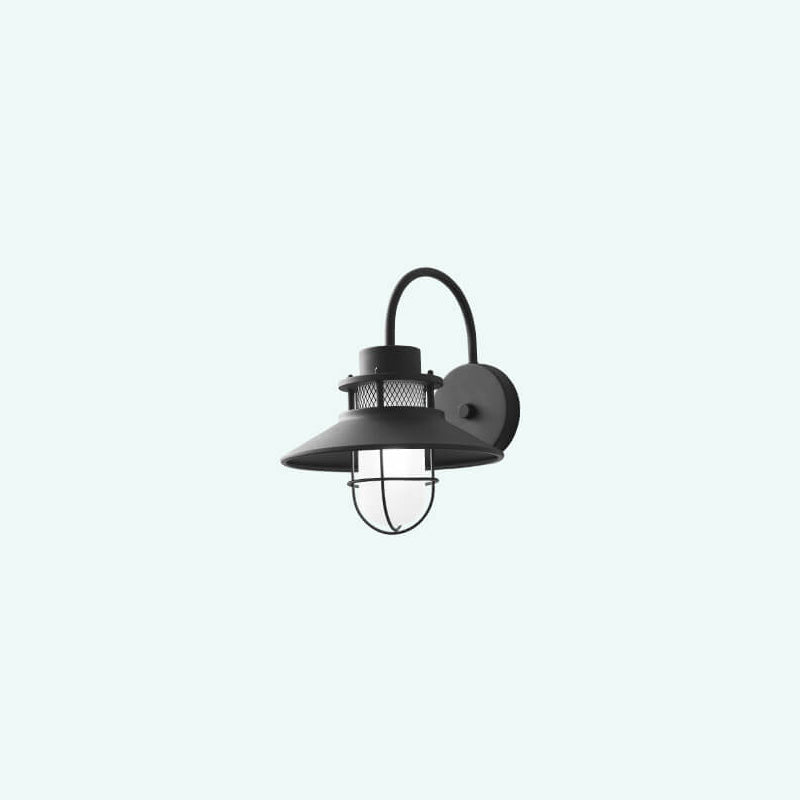 Utendørs Vanntett Jernkropp 1-Lys Utendørs Vegglampe | Skanto