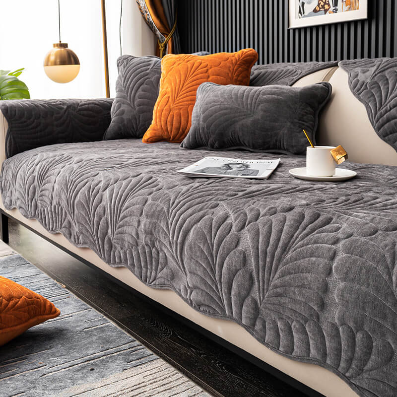 Leaf Cotton Mat Anti-scratch Protective Couch Cover 70x210 | Skanto