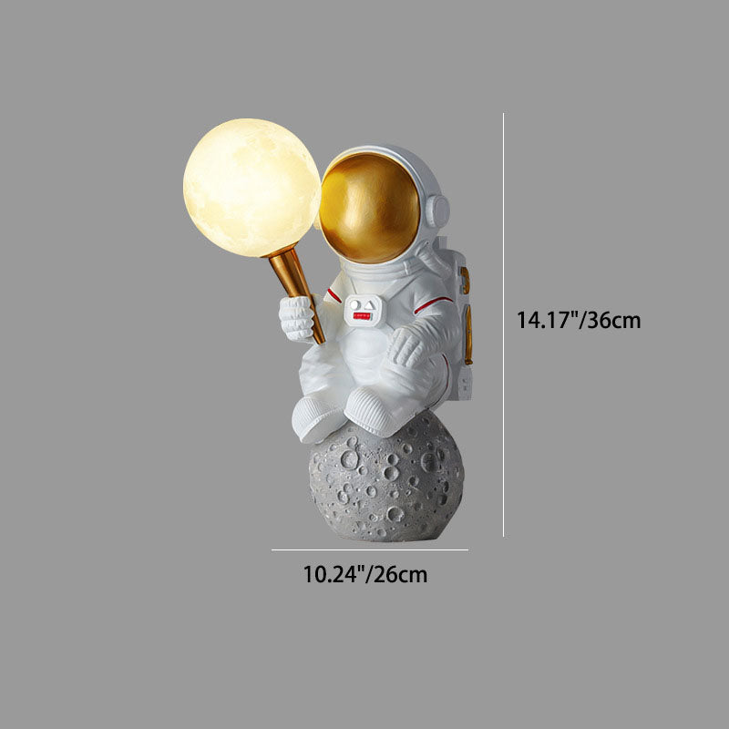 Skanto | CosmoBuddy Astronaut Vegglampe | Kreativ Design | Harpiks & ABS | LED Soveromslampe