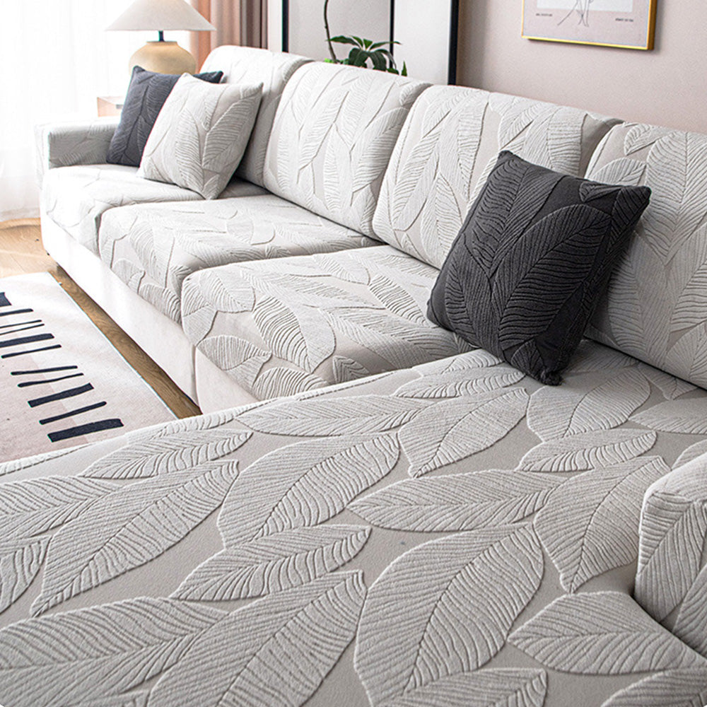 Norvo | Moderne Blader Jacquard Vanntett Anti-Ripe Stretch Full Dekke Sofa Dekke