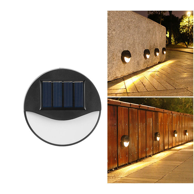 Rund/Firkantet LED solcelledrevet terrassetrappelys, vanntett, solcelledrevet, vanntett