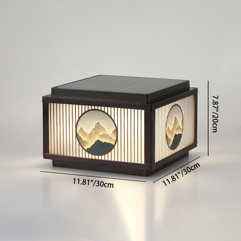 Moderne minimalistiske solvanntette firkantede aluminiums glass LED post hodelys for hage | Skanto