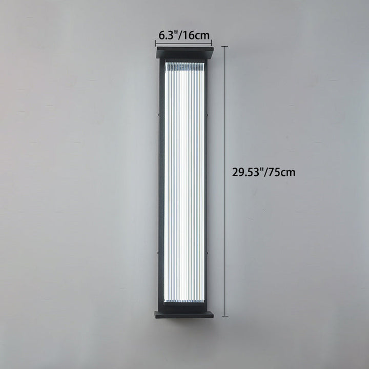 Moderne Minimalistisk Vanntett Rektangulær Rustfritt Stål Akryl LED Vegglygte Lampe For Utendørs Patio | Skanto