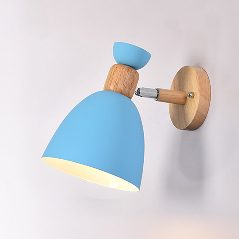 Skanto | Moderne Minimalistisk Rund Horn Aluminium Tre 1-Lys Vegglampe for Soverom