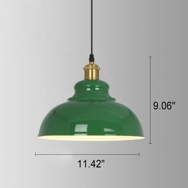 Skanto | RetroDome Industriell Vintage Pendellampe | Grønn Jernkuppel Design | Enkelt Lys | Rustikk Takbelysning