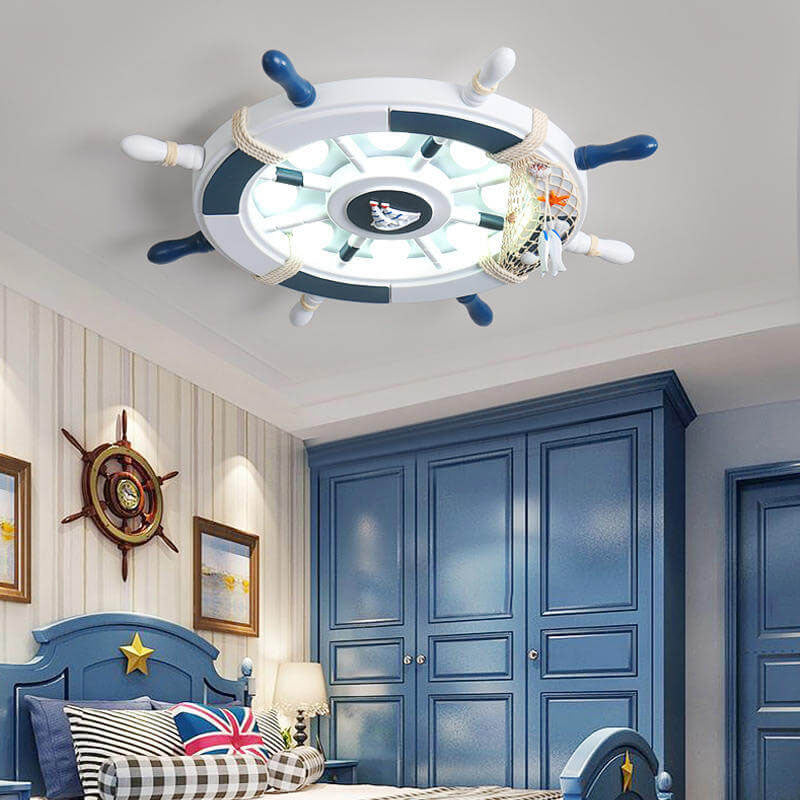 Skanto | NautiGlow Barnerom LED Taklampe | Seilbåt Design | Tegneseriestil | Ambient Belysning