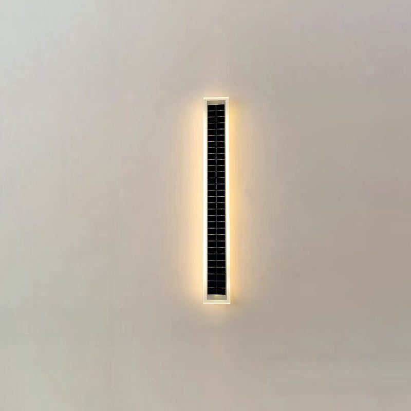 Minimalist Utendørs Solrektangulær Strip Vanntett Patio LED Vegglampe | Skanto