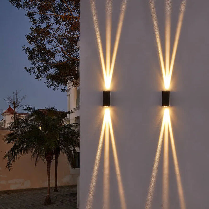 Moderne vanntette LED utendørsvegglampe | Rektangulær opp/ned aluminiumslampe