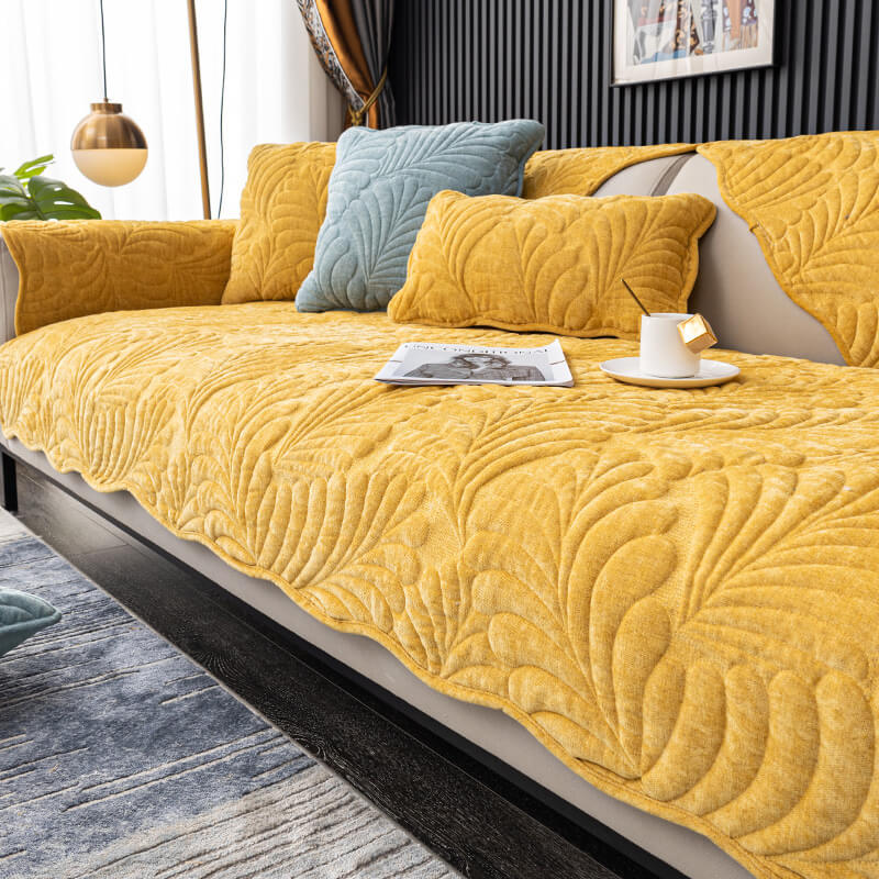 Leaf Cotton Mat Anti-scratch Protective Couch Cover 70x210 | Skanto