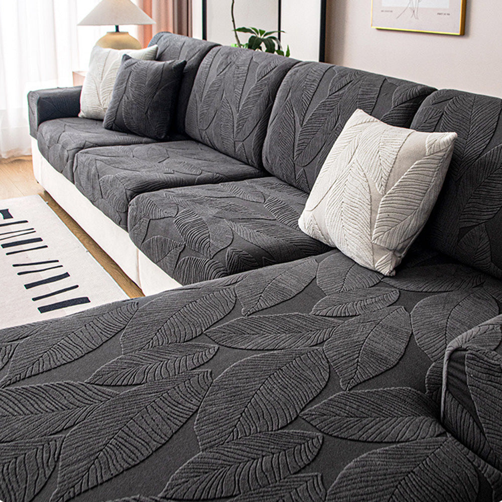 Skanto | Moderne Blader Jacquard Vanntett Anti-Ripe Stretch Full Dekke Sofa Dekke