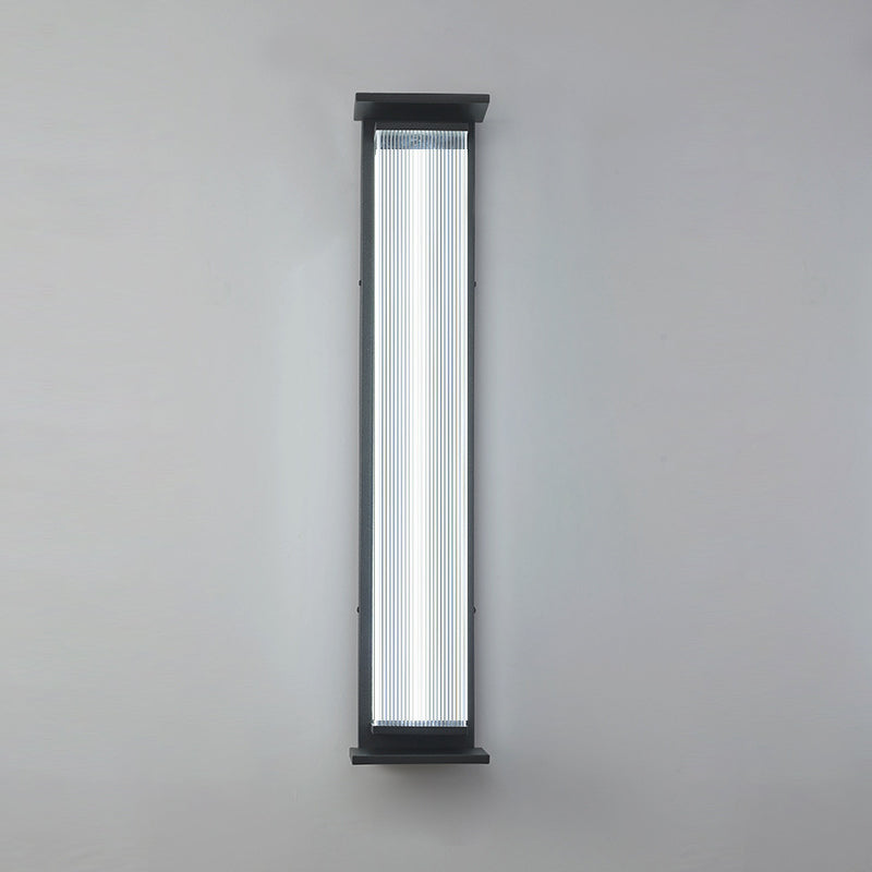 Moderne Minimalistisk Vanntett Rektangulær Rustfritt Stål Akryl LED Vegglygte Lampe For Utendørs Patio | Skanto