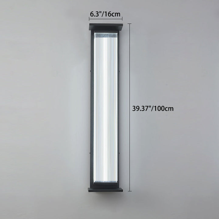 Moderne Minimalistisk Vanntett Rektangulær Rustfritt Stål Akryl LED Vegglygte Lampe For Utendørs Patio | Skanto