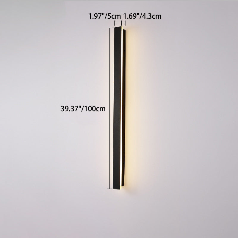 Moderne minimalistisk lang rektangulær aluminium akryl LED vegglampe for hage | Skanto