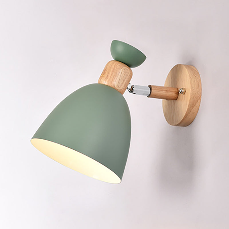 Skanto | Moderne Minimalistisk Rund Horn Aluminium Tre 1-Lys Vegglampe for Soverom