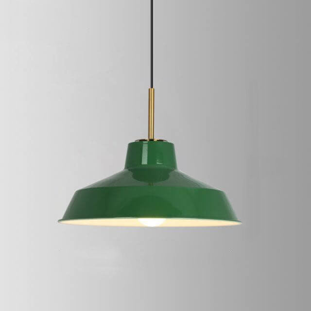 Skanto | RetroDome Industriell Vintage Pendellampe | Grønn Jernkuppel Design | Enkelt Lys | Rustikk Takbelysning