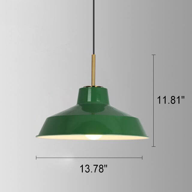 Skanto | RetroDome Industriell Vintage Pendellampe | Grønn Jernkuppel Design | Enkelt Lys | Rustikk Takbelysning
