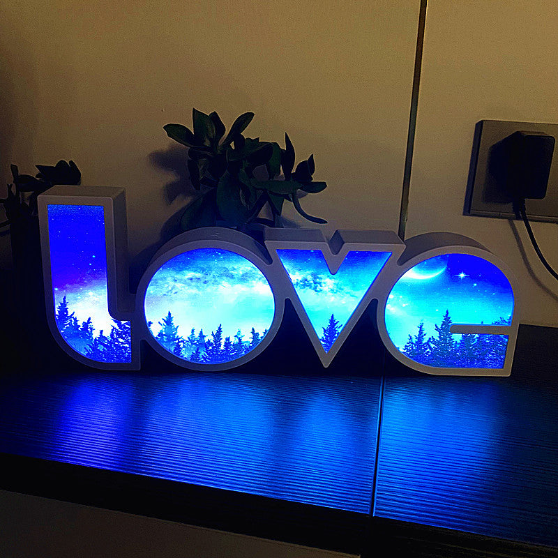 Skanto | Modern Art Deco vanntett PS LOVE bokstaver LED bordlampe for soverommet
