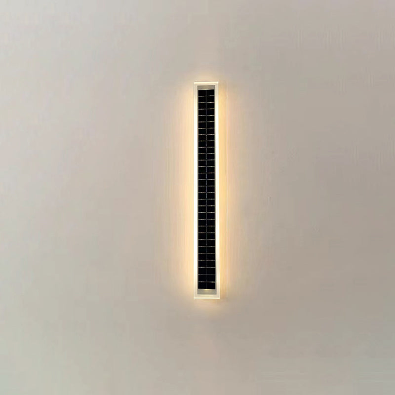 Minimalist Utendørs Solrektangulær Strip Vanntett Patio LED Vegglampe | Skanto
