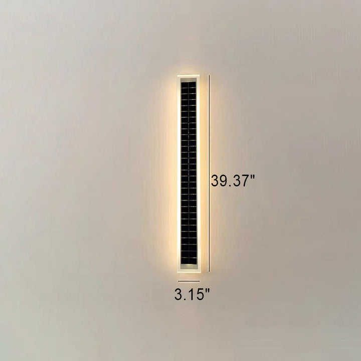 Minimalist Utendørs Solrektangulær Strip Vanntett Patio LED Vegglampe | Skanto