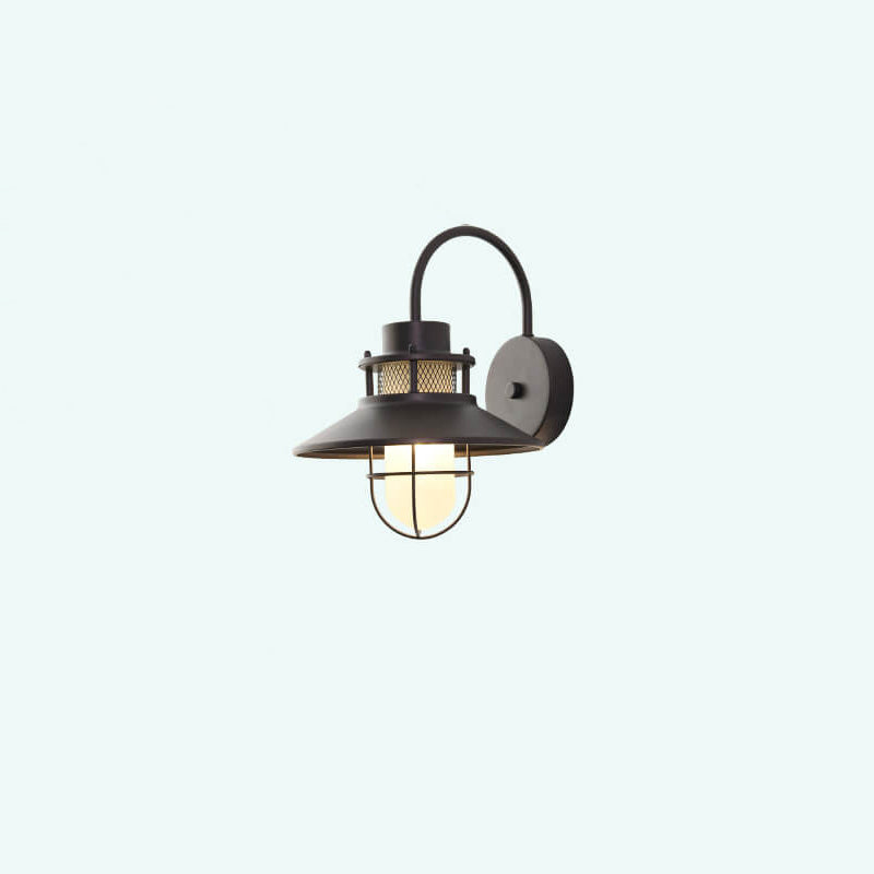 Utendørs Vanntett Jernkropp 1-Lys Utendørs Vegglampe | Skanto