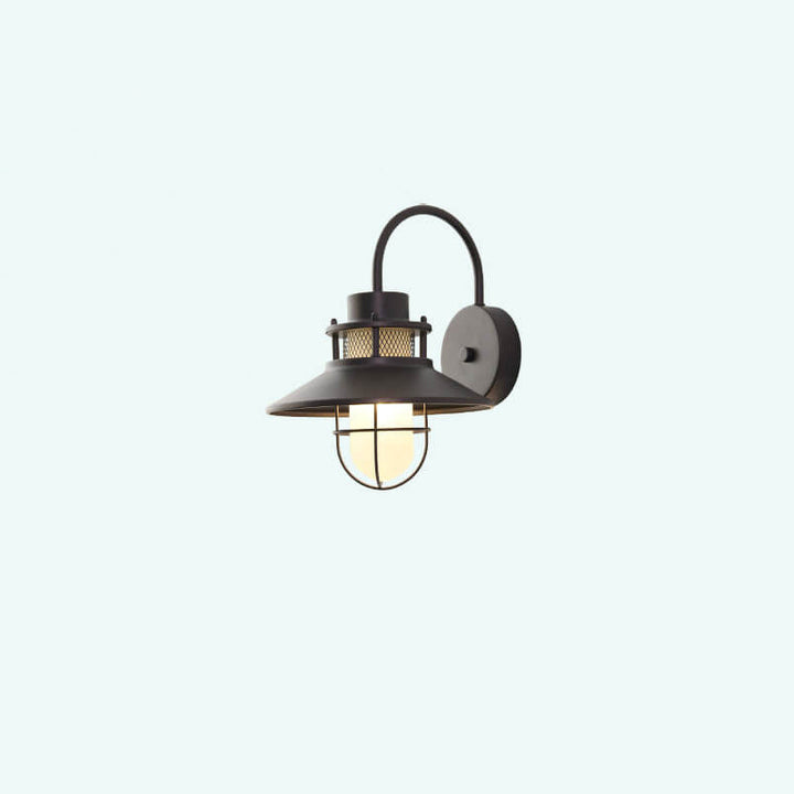 Vanntett utendørs vegglampe med jernhus og én lyskilde