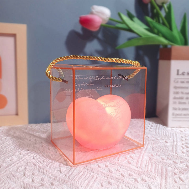 Skanto | LuvSphere Silikon LED Nattlys | Hjerteformet Design | Bordlampe | Varm Stemningslys | Dekorativ