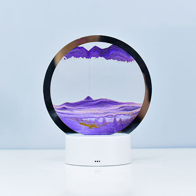 Skanto | Kreativ Rund Timeglass Quicksand 3D LED Nattlampe Bordlampe