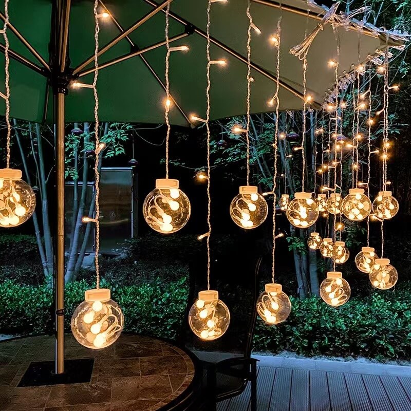 Skanto | LED Solenergi Stjerne Måne Gardin Lys Jul Utendørs Patio Dekorativ Camping Lysende Lyskastere