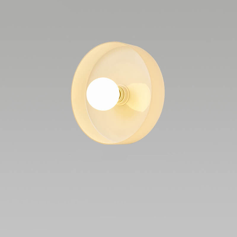 Skanto | Nordéa Curve Skandinavisk Vegglampe | Glass & Jern | Rundt Panel | Minimalistisk Design | Belysning for Stue & Soverom