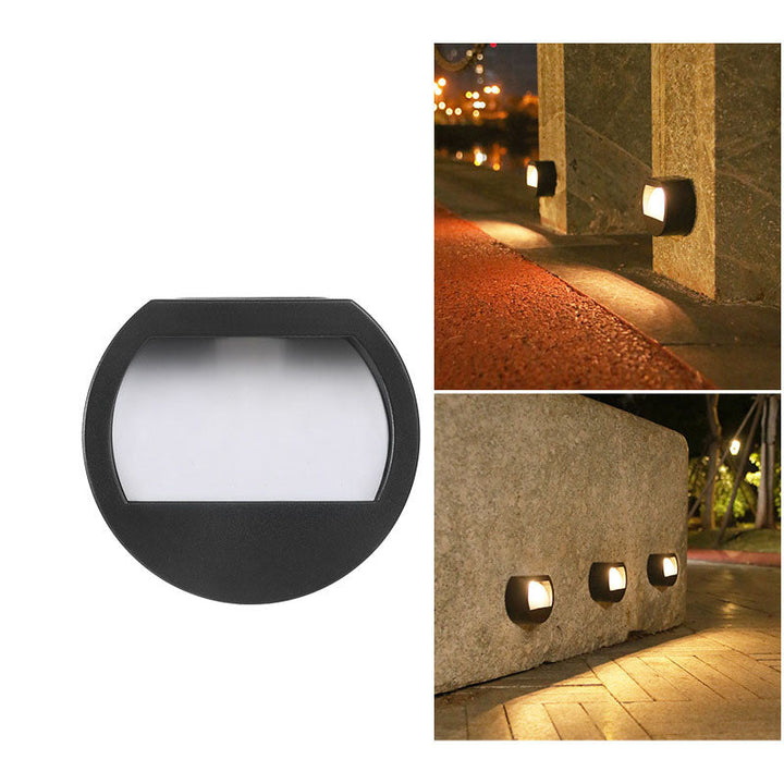 Rund/Firkantet LED solcelledrevet terrassetrappelys, vanntett, solcelledrevet, vanntett