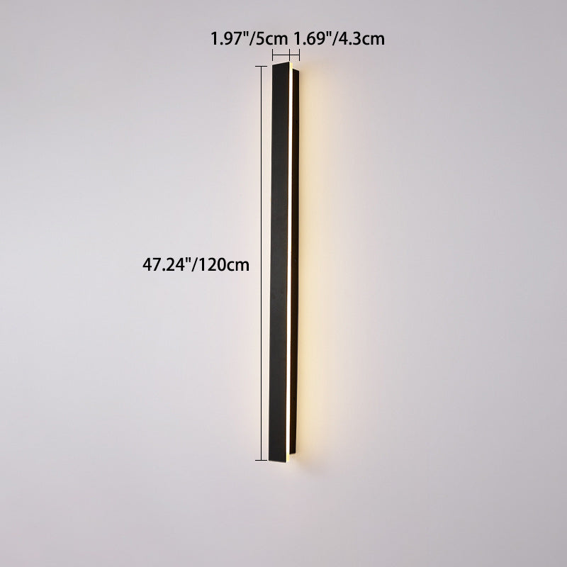 Moderne minimalistisk lang rektangulær aluminium akryl LED vegglampe for hage | Skanto