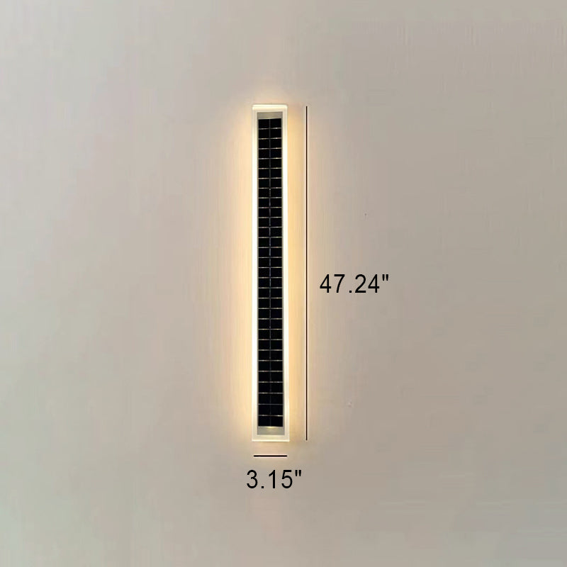 Minimalist Utendørs Solrektangulær Strip Vanntett Patio LED Vegglampe | Skanto