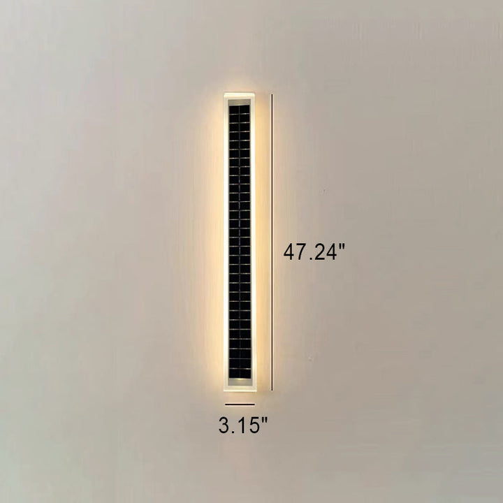 Minimalist Utendørs Solrektangulær Strip Vanntett Patio LED Vegglampe | Skanto