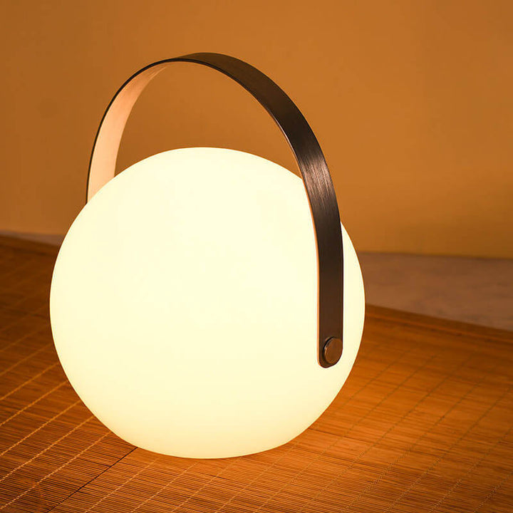 Rund, firkantet LED-bordlampe av plast til terrassen