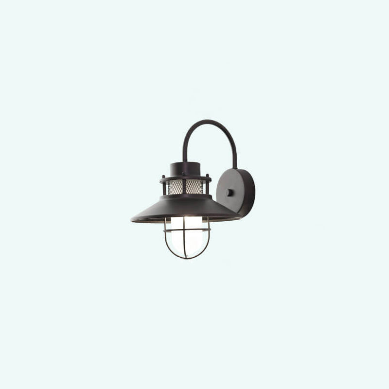 Vanntett utendørs vegglampe med jernhus og én lyskilde