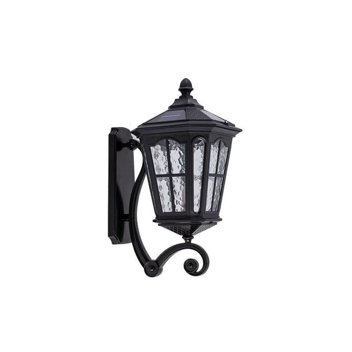Europeisk sol utendørs lanterne aluminium glass vanntett 1-lykt vegg lampe | Skanto