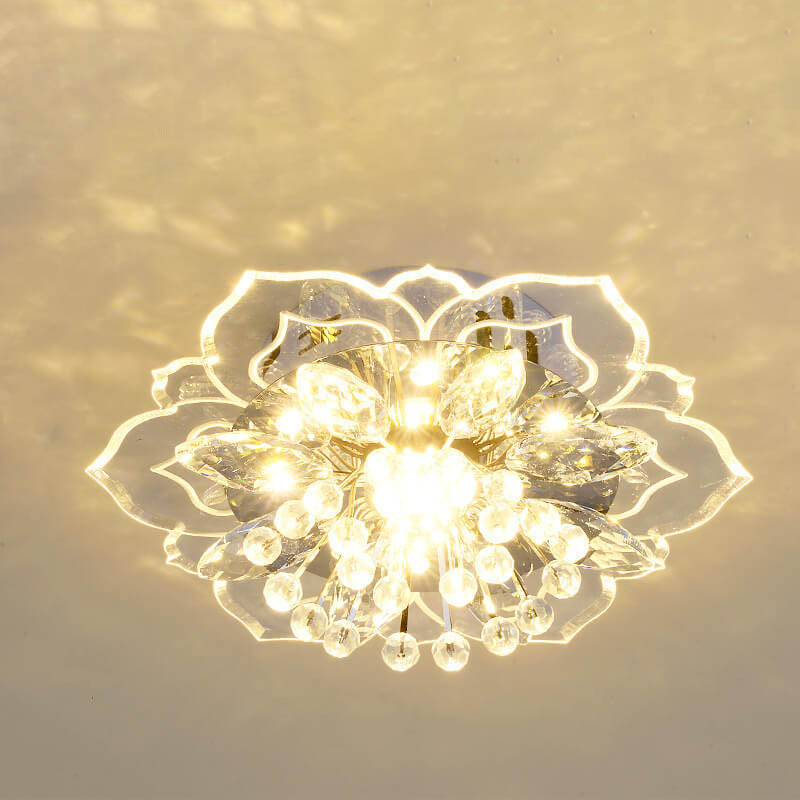 Skanto | GlowPetal LED Krystall Taklampe | Blomsterformet | Moderne Design | Energisparende | Dekorativ Belysning