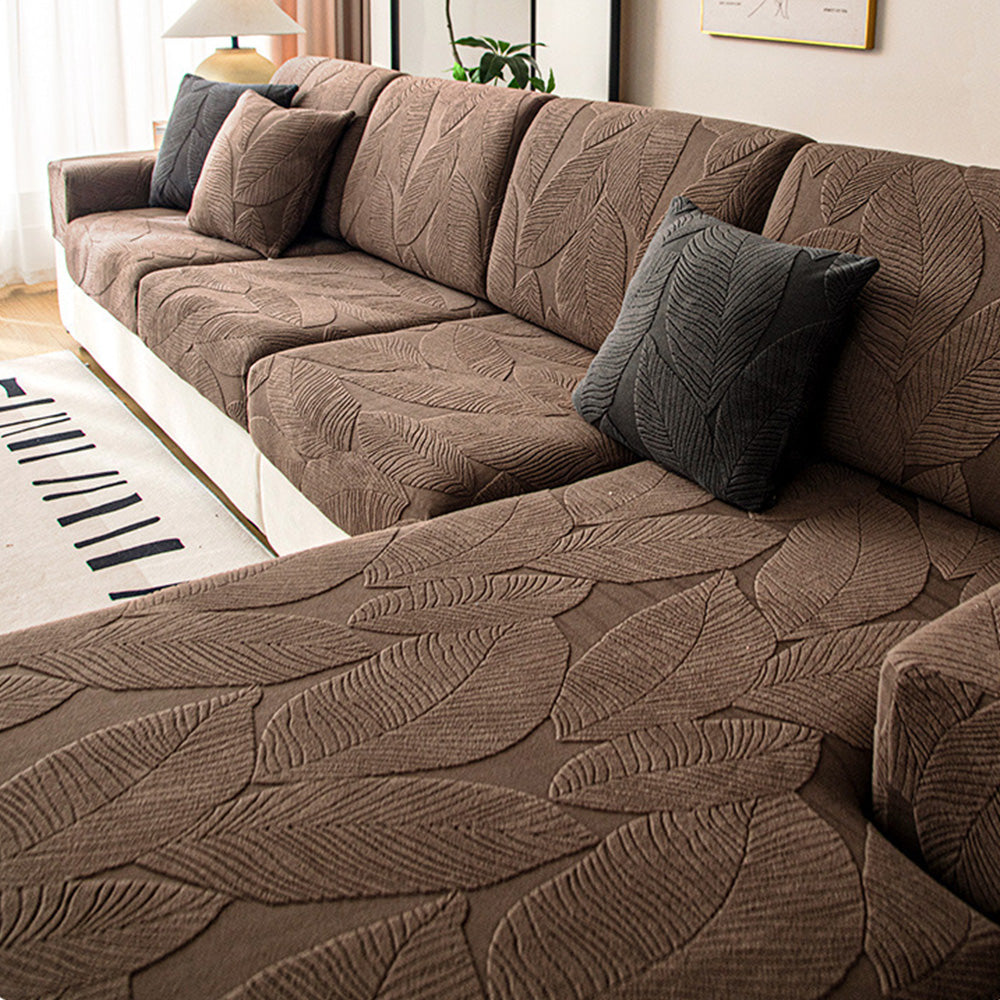 Norvo | Moderne Blader Jacquard Vanntett Anti-Ripe Stretch Full Dekke Sofa Dekke